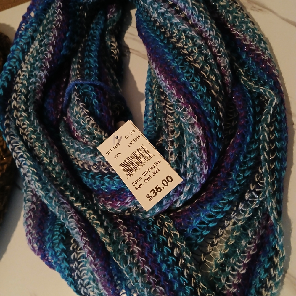 Multicolor Knit Infinity Scarf